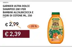 Prezzemolo e Vitale GARNIER Ultra Dolce Shampoo 2IN1 per bambini all'albicocca e fiori di cotone offerta