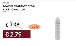 Prezzemolo e Vitale DOVE DEODORANTE SPRAY CLASSICO offerta