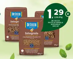Extra Supermercati DE CECCO PASTA DI SEMOLA INTEGRALE offerta