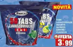 Maury's Maury's 50 TABS LAVASTOVIGLIE 5 in 1 classico offerta