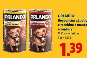 Lidl ORLANDO Bocconcini al pollo e tacchino o manzo e verdure offerta