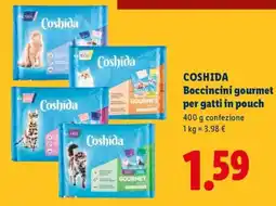 Lidl Coshida Boccincini gourmet per gatti in pouch offerta