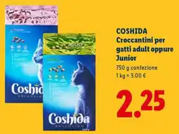 Lidl Coshida croccantini per gatti adult oppure junior offerta