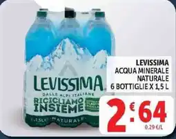 Deco Supermercati LEVlSSIMA ACQUA MINERALE NATURALE offerta