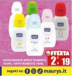 Maury's Deodorante Spray Roberts offerta
