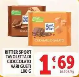 Deco Supermercati RITTER SPORT TAVOLETTA DI CIOCCOLATO VARI GUSTI offerta