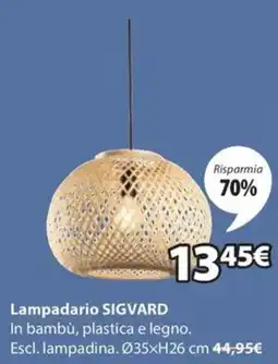 JYSK Lampadario sigvard offerta