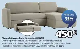 JYSK Divano letto con chaise longue MOMMARK offerta