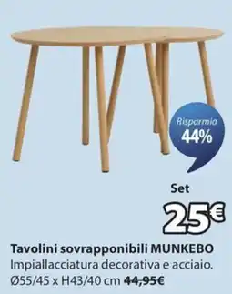 JYSK Tavolini sovrapponibili MUNKEBO offerta
