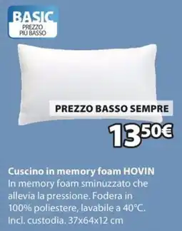 JYSK Cuscino in memory foam HOVIN offerta