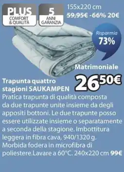 JYSK Trapunta quattro stagioni saukampen offerta