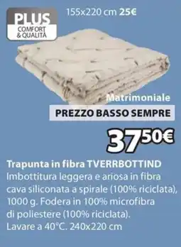 JYSK Trapunta in fibra TVERRBOTTIND offerta