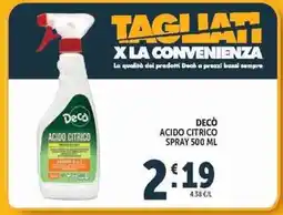 Deco Supermercati Decò ACIDO CITRICO offerta