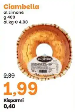 Prix Quality Ciambella al Limone Valdiporco offerta