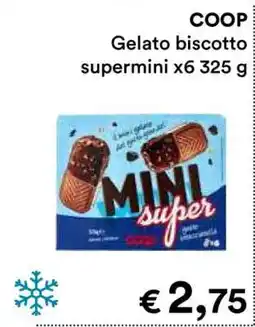 Coop COOP Gelato biscotto supermini x6 325 g offerta