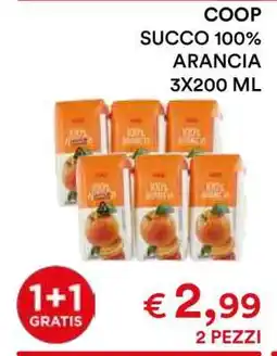 Coop COOP SUCCO 100% ARANCIA 3X200 ML offerta