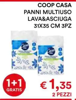 Coop COOP CASA PANNI MULTIUSO LAVA&ASCIUGA 31X35 CM 3PZ offerta