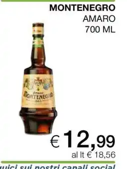 Coop MONTENEGRO AMARO 700 ML offerta