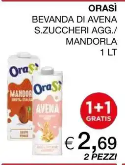 Coop ORASÌ BEVANDA DI AVENA S.ZUCCHERI AGG./MANDORLA offerta