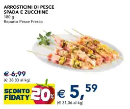 Esselunga ARROSTICINI DI PESCE SPADA E ZUCCHINE offerta