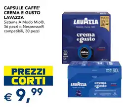 Esselunga Capsule caffè' crema e gusto Lavazza offerta