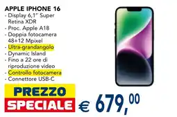 Esselunga APPLE IPHONE 16 offerta
