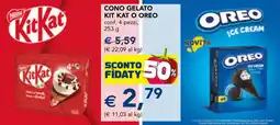 Esselunga Cono gelato kit kat o Oreo offerta
