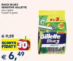 Esselunga Rasoi Blue3 Sensitive Gillette offerta