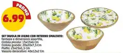 PENNY SET TAVOLA IN LEGNO CON INTERNO SMALTATO offerta