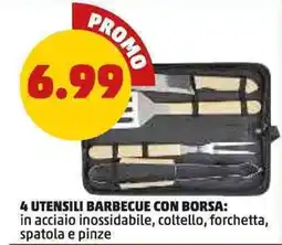 PENNY 4 UTENSILI BARBECUE CON BORSA offerta