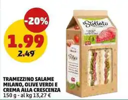 PENNY Stellato Tramezzino Salame Milano, Olive Verdi e Crema alla Crescenza offerta