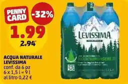 PENNY Acqua Naturale Levissima offerta