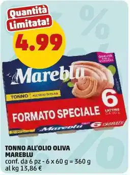 PENNY Tonno all'olio oliva Mareblu offerta