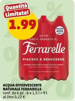 PENNY Acqua effervescente naturale Ferrarelle offerta