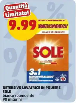 PENNY Detersivo lavatrice in polvere SOLE bianco splendente offerta