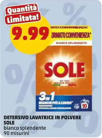 PENNY Detersivo lavatrice in polvere SOLE bianco splendente offerta