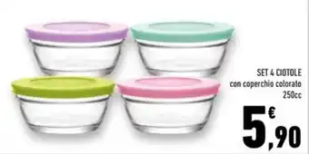 SET 4 CIOTOLE con coperchio colorato