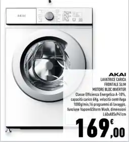 Conad Superstore AKAI LAVATRICE CARICA FRONTALE SLIM offerta