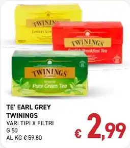 Coal TE' EARL GREY TWININGS offerta