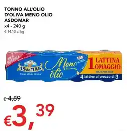 Migross Supermercati e Market Tonno all'olio meno olio ASDOMAR offerta