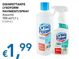 Migross Supermercati e Market Disinfettante Lysoform Pavimenti/Spray offerta