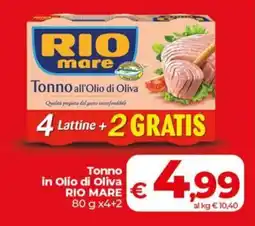 Coop Tonno all'Olio di Oliva RIO MARE offerta