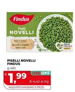 Coop Piselli Novelli Findus offerta