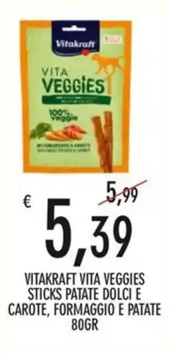 Moby Dick Vitakraft Vita Veggies Sticks Patate Dolci E Carote, Formaggio E Patate offerta