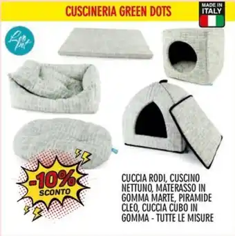 Cuccia rodi, cuscino nettuno, materasso in gomma marte