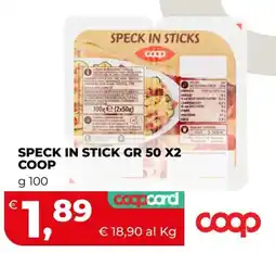 Coop Speck in sticks Coop offerta