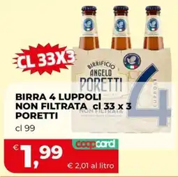 Coop Birra 4 Luppoli Non Filtrata Poretti offerta