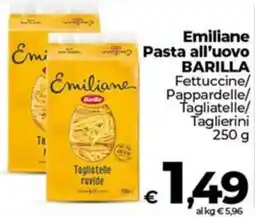 Coop Emiliane Pasta all'uovo BARILLA offerta