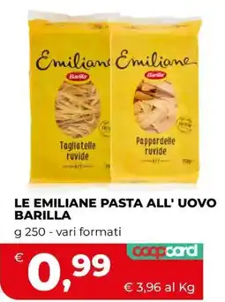 Coop Le emiliane pasta all' uovo barilla offerta