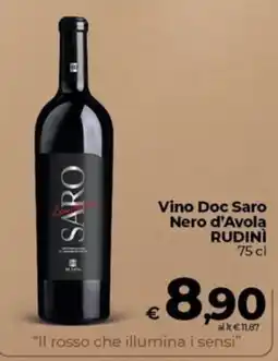 Coop Vino Doc Saro Nero d'Avola RUDINI offerta